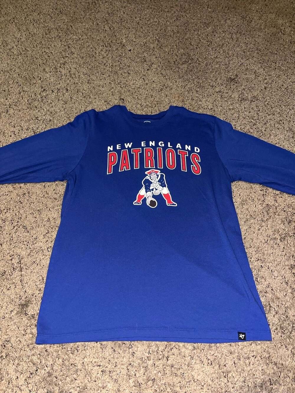New England Patriots 47 Brand Pat Patriot Retro Long Sleeve Shirt